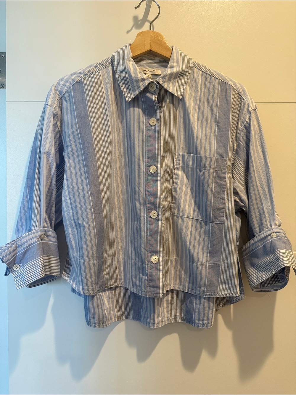 Madewell Light Blue & White Striped Button-Down Shirt